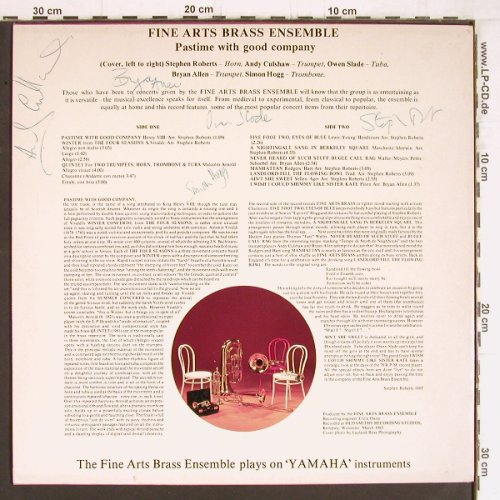 Fine Arts Brass Ensembe: Pastime with good Company, Happy Face Recordings (MMLP 1026), UK, sign., 1983 Typ: LP Best.-Nr.: Y5096 Preis: 6,00 Euro