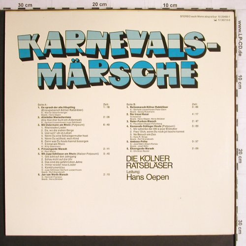 Kölner Ratsbläser: Karnevals-Märsche, Ltg. Heinz Oepen, BASF Cornet (10 20488-1), D, instrum Typ: LP Best.-Nr.: Y5173 Preis: 7,50 Euro
