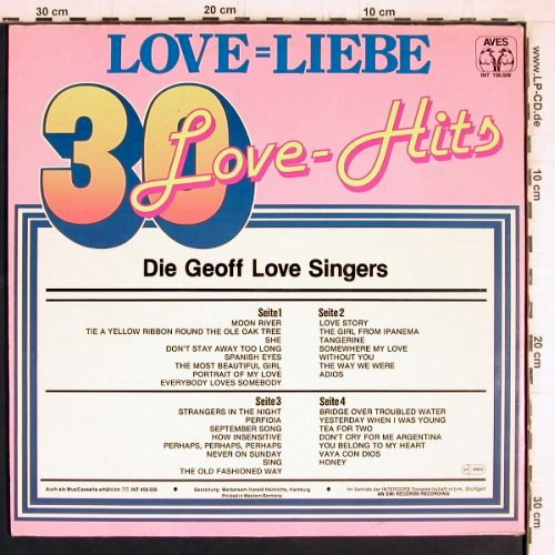 Geoff Love Singers - Love=Liebe: 30 Love-Hits, Foc, Aves (INT 156.509), D, 1980 Typ: 2LP Best.-Nr.: Y5174 Preis: 6,00 Euro
