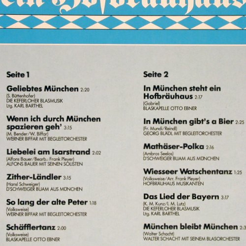 V.A.In München steht einHofbräuhaus: Keferloher Blasmusik..WalterSchacht, Elite Special (SOLP 570), D Typ: LP Best.-Nr.: Y5176 Preis: 7,50 Euro