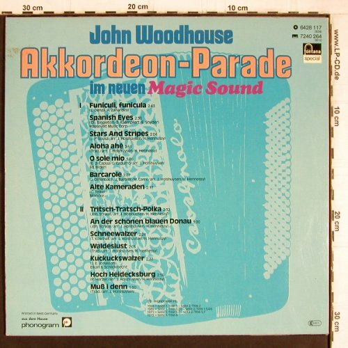 Woodhouse,John: Akkordeon-Parade i.neuen MagicSound, Fontana Special (6428 117), D Typ: LP Best.-Nr.: Y5204 Preis: 6,00 Euro