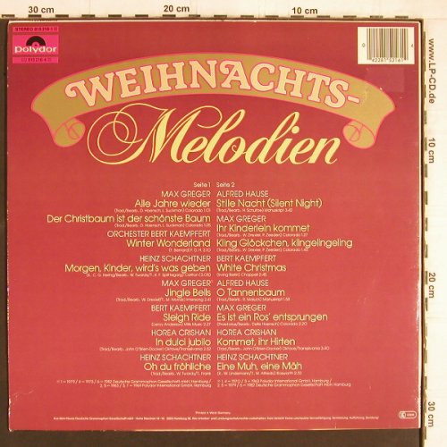 V.A.Weihnachts Melodien: Max Greger...Heinz Schachtner, Polydor (815 216-1), D Typ: LP Best.-Nr.: Y5261 Preis: 7,50 Euro