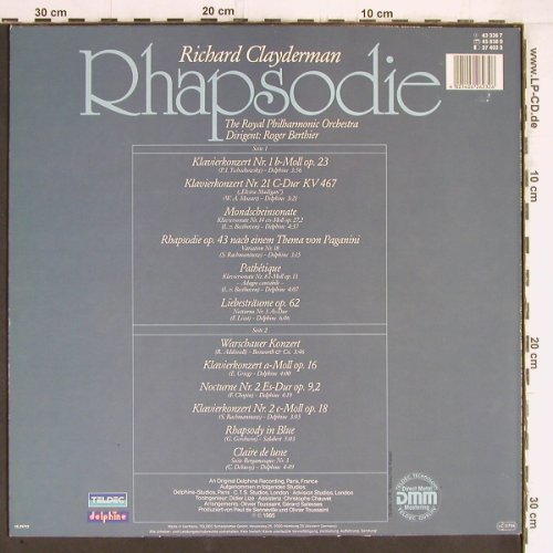 Clayderman,Richard: Rhapsodie, Royal Philh.Orch., Teldec (43 336 7), D,Club Ed., 1985 Typ: LP Best.-Nr.: Y5278 Preis: 7,50 Euro