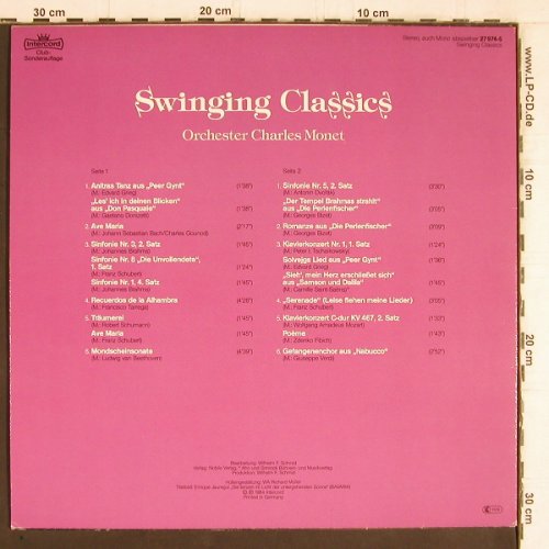 Monet Orchester,Charles: Swinging Classics, Clubauflage, Intercord(27 974-5), D, 1984 - LP - Y5343 - 6,00 Euro