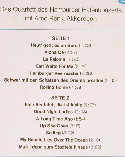 Quartett d. Hamburger Hafenkonzerts: Eine Seefahrt die ist lustig, Intercord (28 976-9), D,instrum. Typ: LP Best.-Nr.: Y5352 Preis: 6,00 Euro
