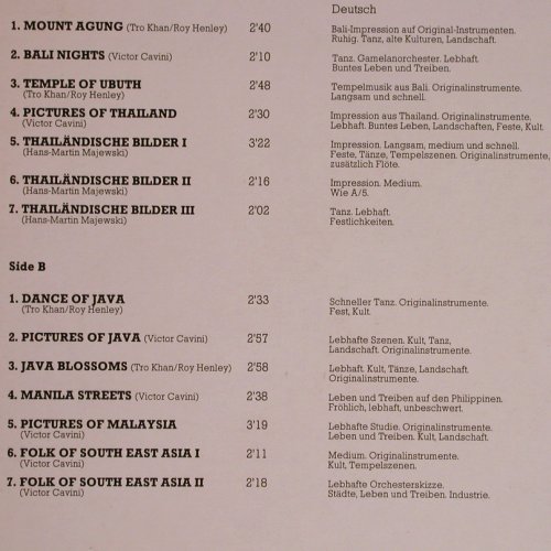 V.A.South East Asia: Bali,Java,Malaysia,Philippines,Thai, SelectedS. (157), D, 1983 Typ: LP Best.-Nr.: Y5360 Preis: 7,50 Euro