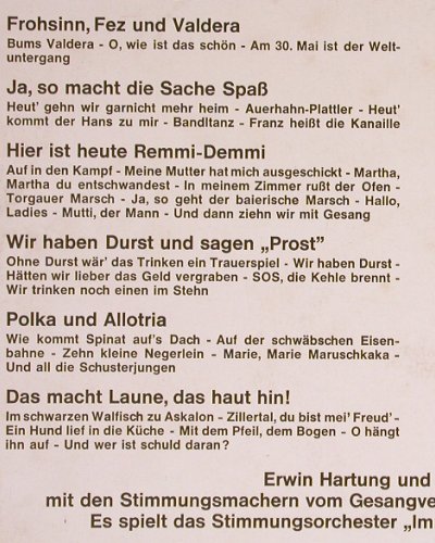 Hartung,Erwin u. Jodokus Schmitz: Die große Stimmungsbombe, Volksplatte (SMVP 6001), D Typ: LP Best.-Nr.: Y5414 Preis: 5,00 Euro