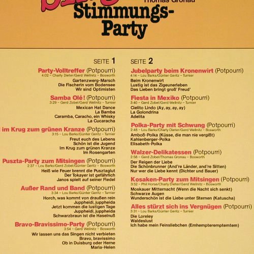 V.A.Die Riesen-Sing-Mit Stimm.Party: Die Happy Singers, (non stop), Ariola (201 239-241), D, 1979 Typ: LP Best.-Nr.: Y5441 Preis: 5,00 Euro