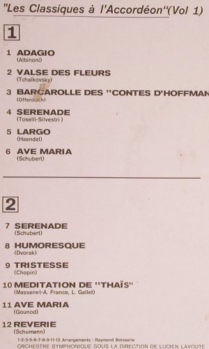 Boisserie,Raymond: Les Classique a l'accordeon, Vol.1, Trianon (C 046-15259), F Typ: LP Best.-Nr.: Y5466 Preis: 5,00 Euro