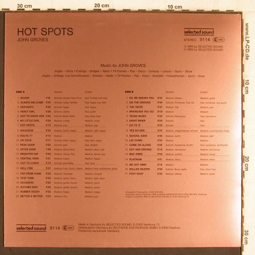 Groves,John: Hot Spot-Jingles,Intros+Endings..., Selected Sound (9114), D, 1985 Typ: LP Best.-Nr.: Y5493 Preis: 5,00 Euro