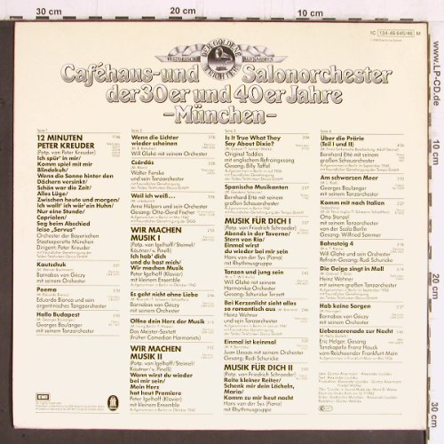 V.A.Cafehaus- und Salonorchester: der 30er & 40er Jahre-München, Odeon (134-46 645/46), D Typ: 2LP Best.-Nr.: Y5579 Preis: 9,00 Euro