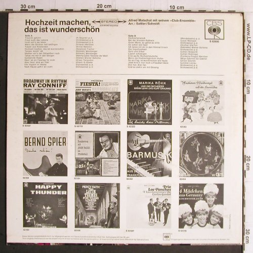 Matschat,Alfred-mit.s.Club-Ensemble: Hochzeit machen,das ist wunderschön, CBS(S 62605), D,  - LP - Y5621 - 5,00 Euro
