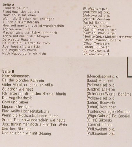 Matschat,Alfred-mit.s.Club-Ensemble: Hochzeit machen,das ist wunderschön, CBS(S 62605), D,  - LP - Y5621 - 5,00 Euro