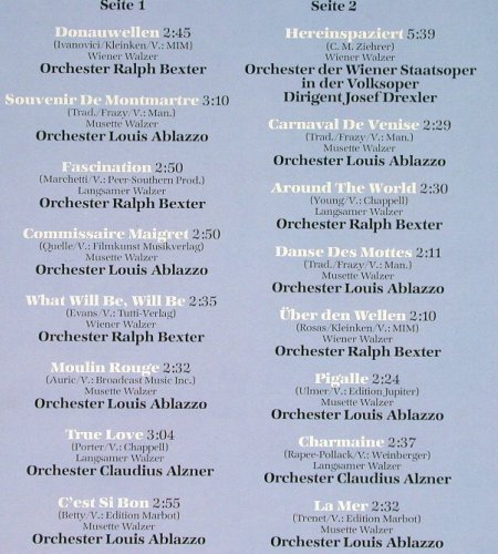 V.A.Walzer-Träume: Orch.Ralph Bexter...Orch.L.Ablazzo, Sonocord (27 118-9), D, 1979 Typ: LP Best.-Nr.: Y5661 Preis: 6,00 Euro