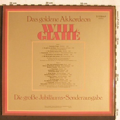 Glahe,Will: Das goldene Akkordeon, 25 Jahre.., Decca (S 17 004-P), D, Foc, 1973 Typ: LP Best.-Nr.: Y5664 Preis: 6,00 Euro