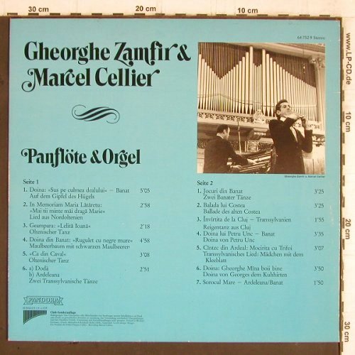 Zamfir,Gheorghe & Marcel Cellier: Panflöte und Orgel, Club-Sonderaufl, Pandora (64 752 9), D, 1977 Typ: LP Best.-Nr.: Y5673 Preis: 6,00 Euro