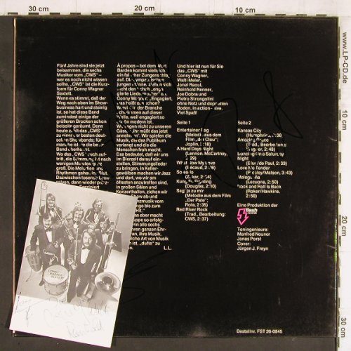 Wagner Sextett,Conny: Live, signiert, Autogrammkarte, Flash Rec. (FST 26-0845), D Typ: LP Best.-Nr.: Y5687 Preis: 6,50 Euro