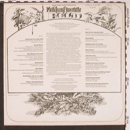 V.A.Frisch auf ins weite Feld: Junge Leute machen Volksmusik, Amiga, vg+/m- (8 45 189), DDR, 1980 Typ: LP Best.-Nr.: Y568 Preis: 7,50 Euro