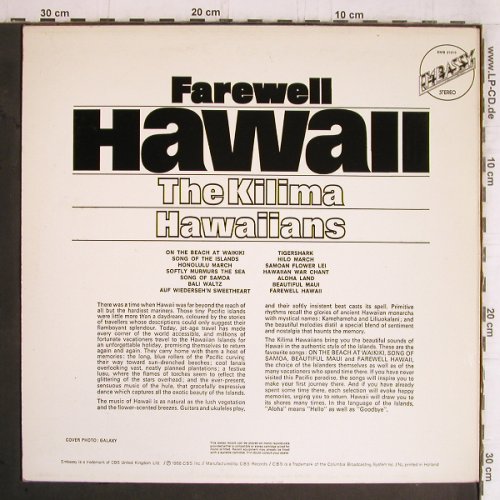 Kilima Hawaiians: Farewell Hawaii, Embassy (EMB 31010), NL, Ri, 1966 Typ: LP Best.-Nr.: Y5695 Preis: 7,50 Euro