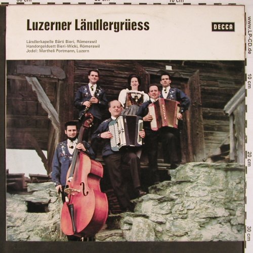 V.A.Luzerner Ländlergrüess: Bärti Bieri,Bieri-Wicki, M.Portmann, Decca, wh.Muster (SLK-V 16 467), D, 1967 Typ: LP Best.-Nr.: Y575 Preis: 9,00 Euro