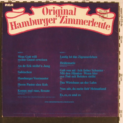 Original Hamburger Zimmerleute: Same, RCA(26.21573 AO), D, 1976 - LP - Y577 - 7,50 Euro