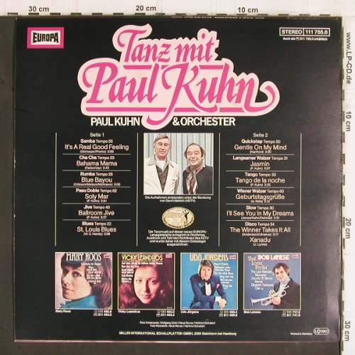 Kuhn,Paul & Orchester: Tanzparty mit Paul Kuhn, Europa (111 755.6), D, 1980 Typ: LP Best.-Nr.: Y5838 Preis: 5,00 Euro