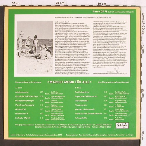 Heeresmusikkorps 6 Hamburg: Marschmusik für alle, Clearsound (DK 78), D Typ: LP Best.-Nr.: Y5842 Preis: 6,00 Euro