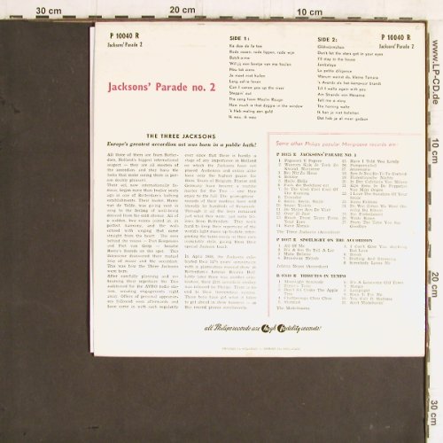 3.Jacksons: Parade No.2 (Accordion), Philips (P 10040 R), NL, 1954 Typ: 10" Best.-Nr.: Y5848 Preis: 9,00 Euro