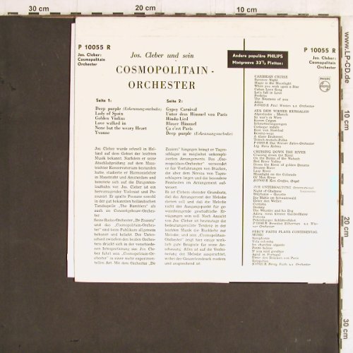 Cleber,Jos: pres. his Cosmopolitain Orchestra, Philips (P 10055 R), NL, vg+/m- Typ: 10" Best.-Nr.: Y5855 Preis: 7,50 Euro