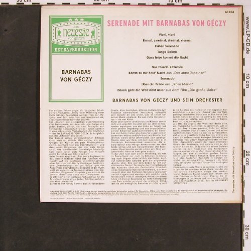 von Geczy,Barnabas: Serenade mit, Electrola (E 60 804), D Typ: 10" Best.-Nr.: Y586 Preis: 14,00 Euro