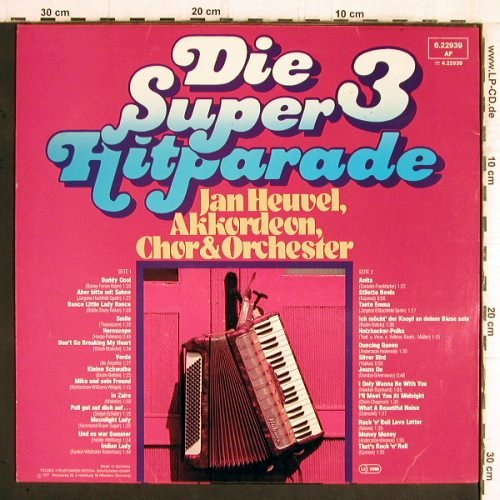 Heuvel,Jan: Die Super Hitparade 3, Telefunken (6.22939 AF), D, 1977 Typ: LP Best.-Nr.: Y5924 Preis: 5,00 Euro