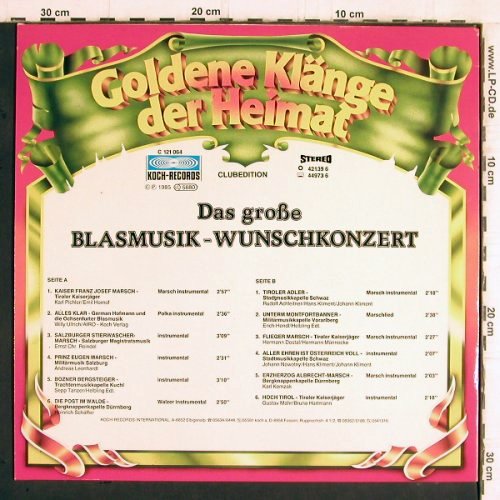 Hofmann,German/OchsenfurtherBlasm.: Das gr.Balsmusik-Wunschkonzert, Koch (42139 6), A,Club Ed, 1985 Typ: LP Best.-Nr.: Y5931 Preis: 6,00 Euro