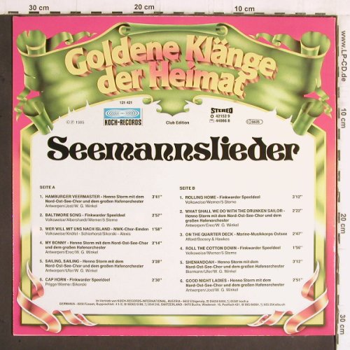 V.A.Shanties/Seemannslieder: Goldene Klänge der Heimat, Koch (42152 9), A,Club Ed, 1985 Typ: LP Best.-Nr.: Y5934 Preis: 6,00 Euro