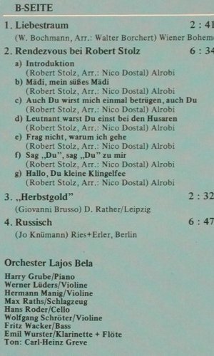 Bela,Dajos  und sein Tanzorchester: Unvergessene Kranzler Stunden, Marifon (47 870 XAU), D, 1978 Typ: LP Best.-Nr.: Y5968 Preis: 7,50 Euro