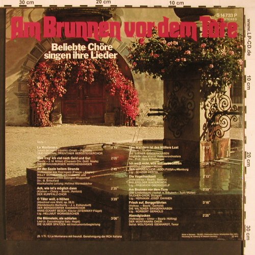 V.A.Am Brunnen vor dem Tore: Beliebte Chöre singen ihre Lieder, Telefunken(S 14 733 P), D, Muster, 1973 - LP - Y598 - 7,50 Euro