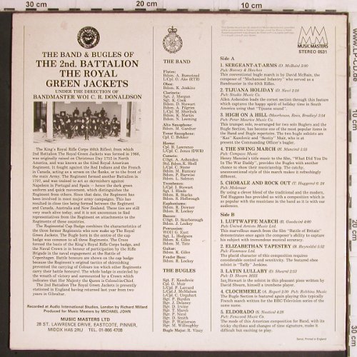 Royal Green Jackets - 2nd.Battalion: High on a Hill,Woi C.R.Donaldson, Music Masters (0531), UK Typ: LP Best.-Nr.: Y6003 Preis: 7,50 Euro