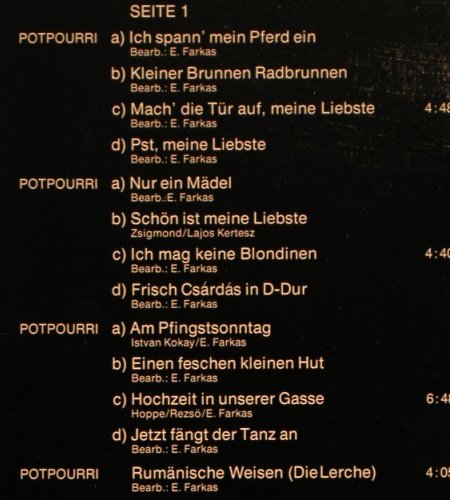 Farkas,Eugen und sein Ensemble: 51 Zigeumelodien, Foc (instrum.), Ariola (87 552 XBU), D, 1977 Typ: 2LP Best.-Nr.: Y6041 Preis: 7,50 Euro