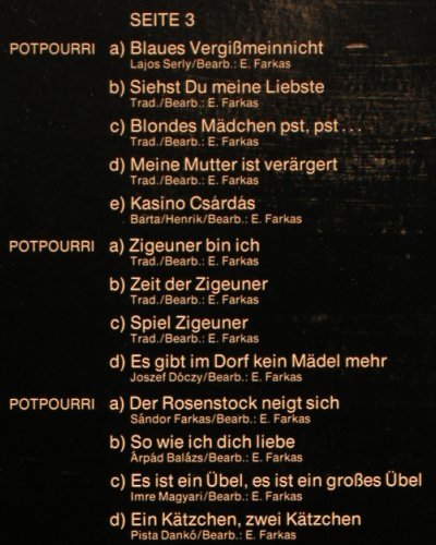 Farkas,Eugen und sein Ensemble: 51 Zigeumelodien, Foc (instrum.), Ariola (87 552 XBU), D, 1977 Typ: 2LP Best.-Nr.: Y6041 Preis: 7,50 Euro