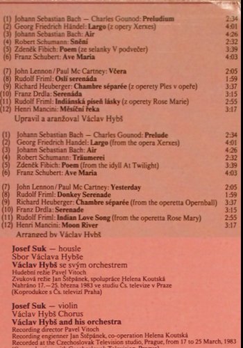 Hybs,Vaclav Orch. / Josef Suk: Same, m /vg+, Supraphon (1113 3663), CZ, 1983 Typ: LP Best.-Nr.: Y6052 Preis: 7,50 Euro