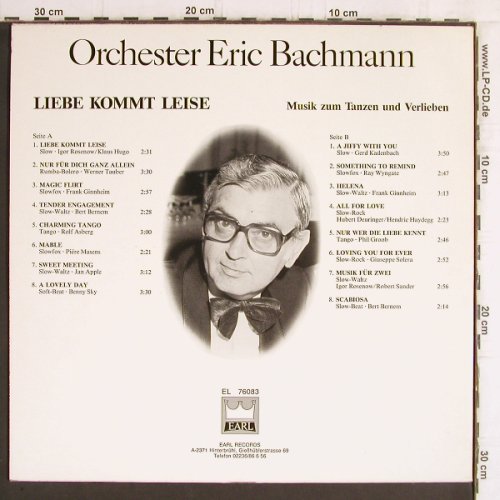 Bachmann Orchester, Eric: Liebe Kommt Leise, Earl (EL 76083), A, 1984 Typ: LP Best.-Nr.: Y6091 Preis: 9,00 Euro
