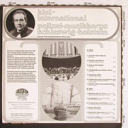 Polizei-Musikkorps Schleswig-Holst.: Kiel International, Ltg.:Klaus Achs, Exklusiv-Ton (6622196), D Typ: LP Best.-Nr.: Y6140 Preis: 6,00 Euro