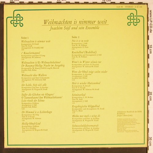 Süß,Joachim und sein Ensemble: Weihnachten Is Nimmer Weit,m-/vg+, Amiga (blau)(8 45 246), DDR, 1982 - LP - Y621 - 6,00 Euro