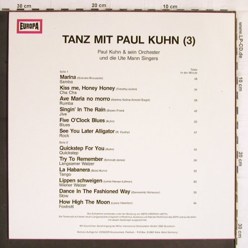 Kuhn,Paul /& Ute Mann Singers: Tanz mit Paul Kuhn(3), Europa (111 784.0), D Typ: LP Best.-Nr.: Y6277 Preis: 6,00 Euro