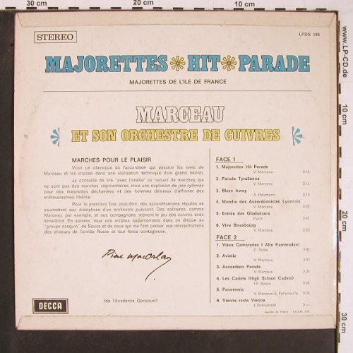 Marceau et son Orch. De Cuivres: Majorettes Hit Parade, Decca(LPDS 165), F,  - LP - Y640 - 7,50 Euro