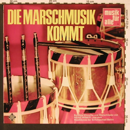 Winkel,Heinz / Schutzpolizei Berlin: Die Marschmusik kommt, Promo-Stol, Telefunken (NT 437), D Typ: LP Best.-Nr.: Y641 Preis: 7,50 Euro