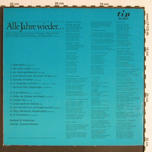 V.A.Alle Jahre wieder...: Kantorei St.Katharinen, Th.Dittmann, Tip(63-3024), D, 1977 - LP - Y6423 - 6,00 Euro