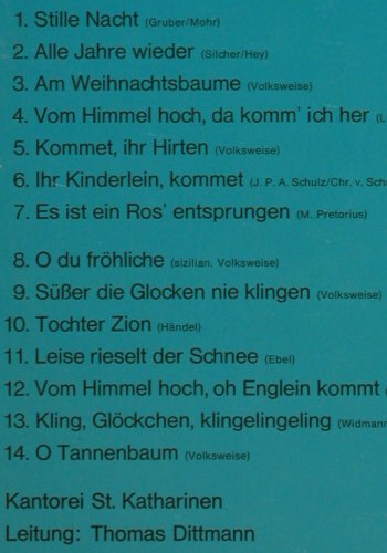 V.A.Alle Jahre wieder...: Kantorei St.Katharinen, Th.Dittmann, Tip(63-3024), D, 1977 - LP - Y6423 - 6,00 Euro