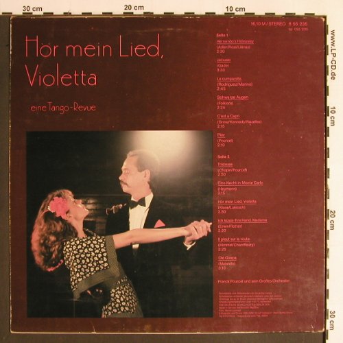 Pourcel,Franck: Hör mein Lied, Violetta,Tango Revue, Amiga,m-/vg+ (8 55 235), DDR, 1984 Typ: LP Best.-Nr.: Y6453 Preis: 6,00 Euro