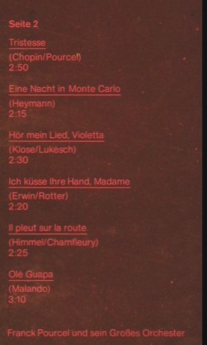 Pourcel,Franck: Hör mein Lied, Violetta,Tango Revue, Amiga,m-/vg+ (8 55 235), DDR, 1984 Typ: LP Best.-Nr.: Y6453 Preis: 6,00 Euro