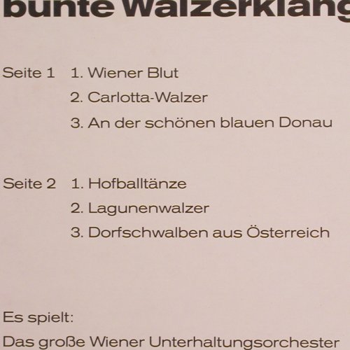 Wiener Unterhaltungsorchester: Tausend bunte Walzerklänge, Pionier (7007), D Typ: LP Best.-Nr.: Y6508 Preis: 5,00 Euro